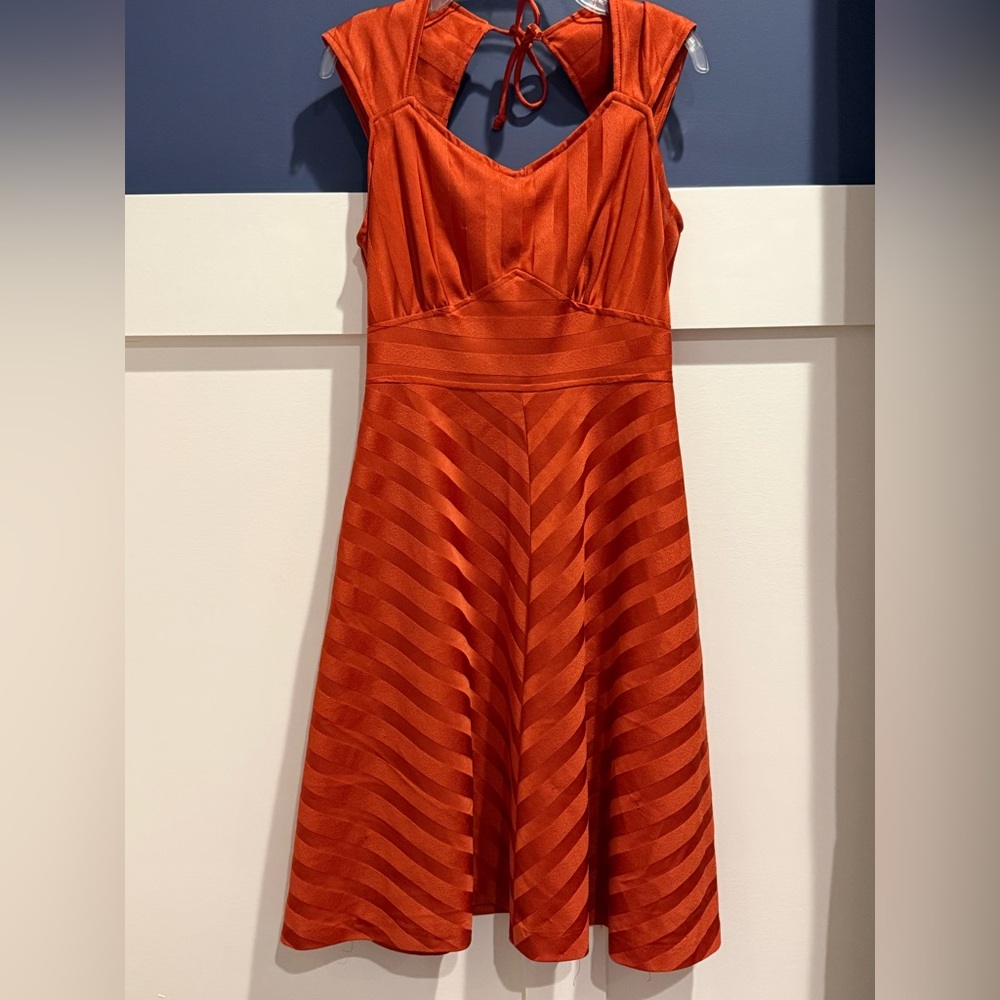 Women's Rust Orange Midi A-Line Dress Size S (no tag)